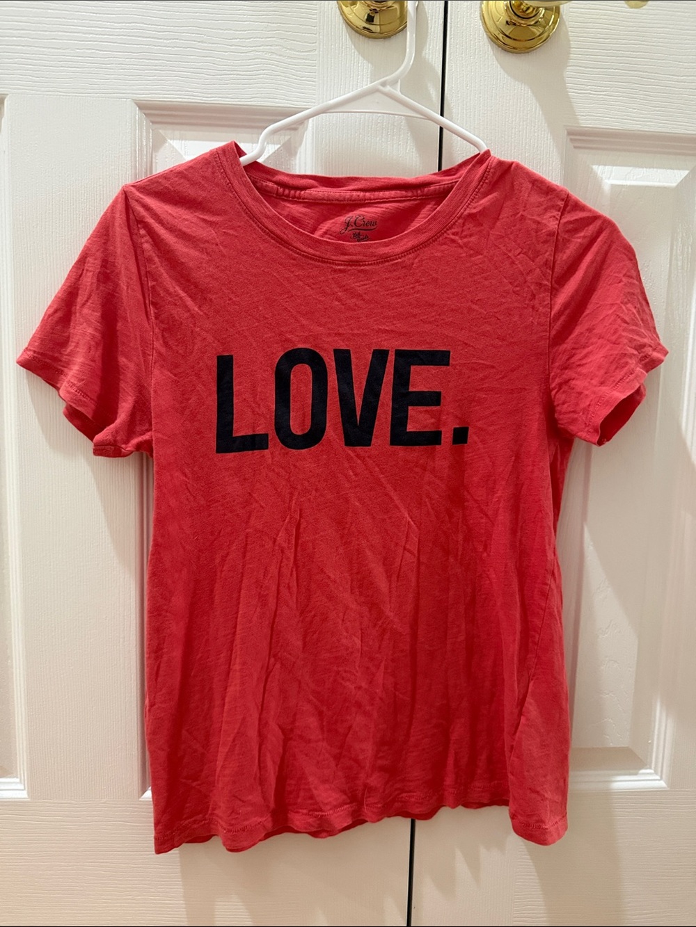 J. Crew Red 'LOVE.' Short Sleeve Tee